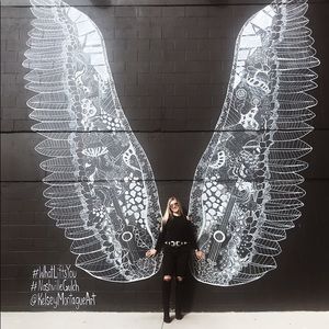 Express black high waisted skinny jeans with rips